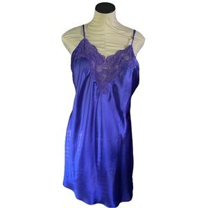 Vintage Adonna Dark Purple Satin Slip Dress
